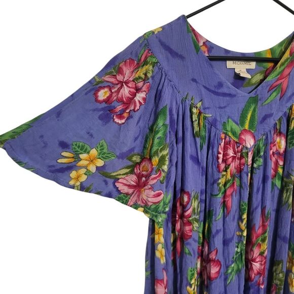 Bechamel Purple Pink Bold Floral Print House Dress, Size M - Picture 4 of 5